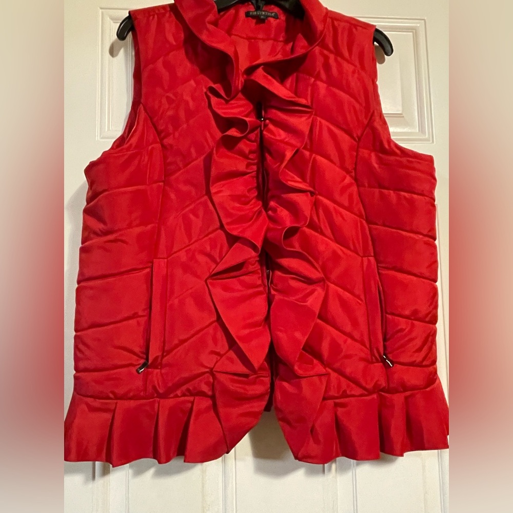 For Cynthia Vibrant Red Quilted Vest - Picture 5 of 5